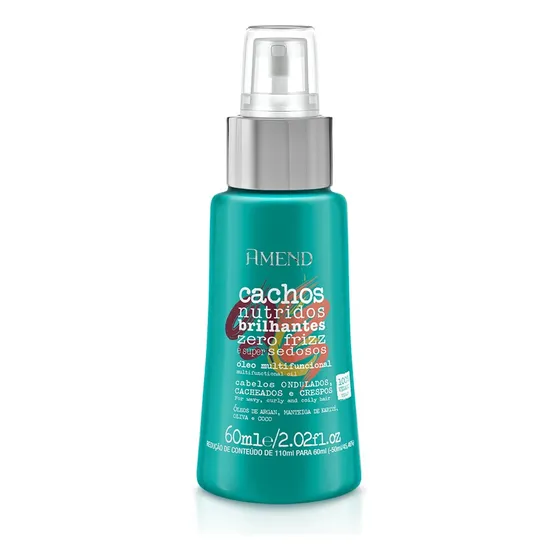 Óleo Multifuncional Cabelos Crespos Cacheados Amend 60 Ml