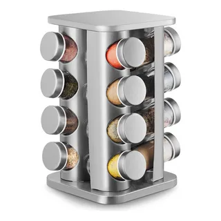 Mm House Porta Tempero 16 Potes Inox Cor Cinza Mm House Porta Tempero 16 Potes Inox Cor Cinza