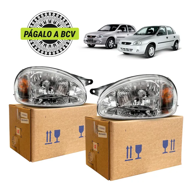 Faro Corsa 2000 2006 Pantalla Vidrio Derecho Izquierdo Par