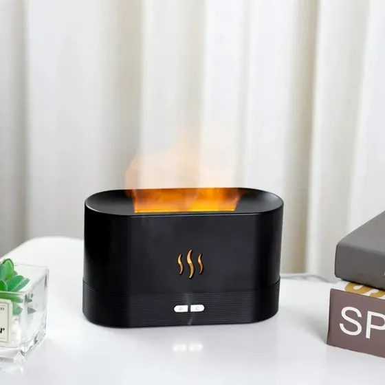 Humificador Difusor De Aceites Esenciales Chimenea Luz Led
