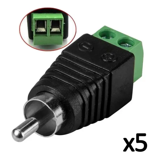 Conectores Rca Macho Atornillable Audio Cámaras Cctv