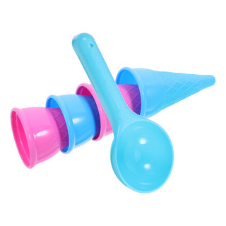 Juego De 5 Cucharas Para Niños Con Forma De Cono De Helado, Juego De 5 Cucharas Para Niños Con Forma De Cono De Helado,