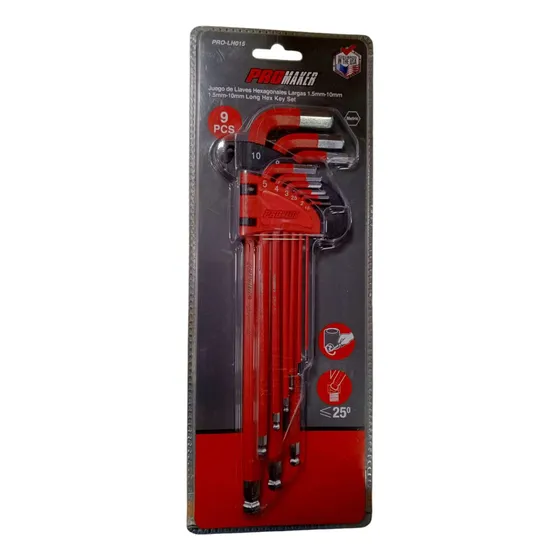 Juego De Llaves Allen Hexagonales Largas 1.5mm-10mm Promaker