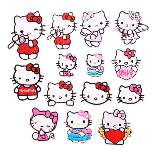14 Parches Bordados Termoadhesivos Inspirados En Hello Kitty 14 Parches Bordados Termoadhesivos Inspirados En Hello Kitty
