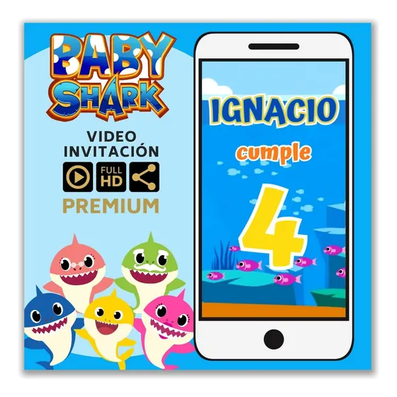 Video Invitación Personalizada Baby Shark (con Foto)