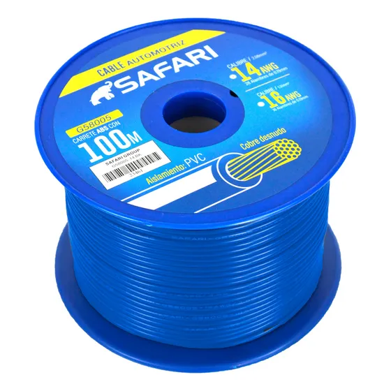 Cable Automot 14awg Cobre 28/0.19 Pvc Dia:3.45mm 100m Azul