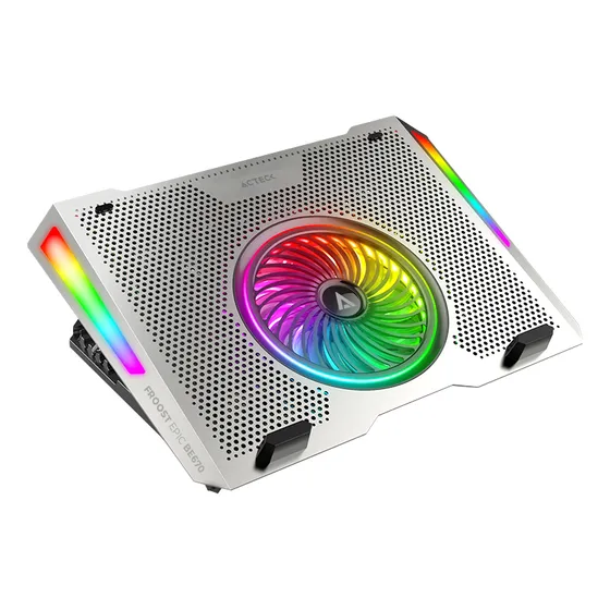 Base Enfriadora Laptop 15.6 Froost Epic Be670 Aluminio+rgb Color Gris LED RGB