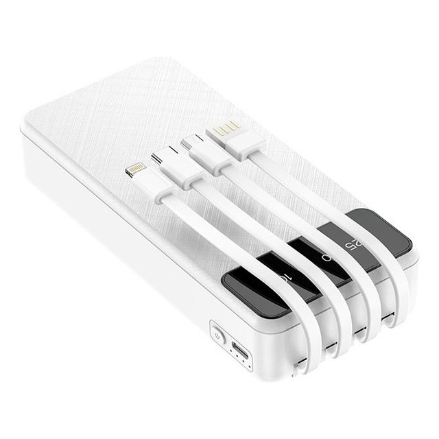 Carregador Turbo Portátil Power Bank 20000mah Com 4 Cabos Carregador Turbo Portátil Power Bank 20000mah Com 4 Cabos