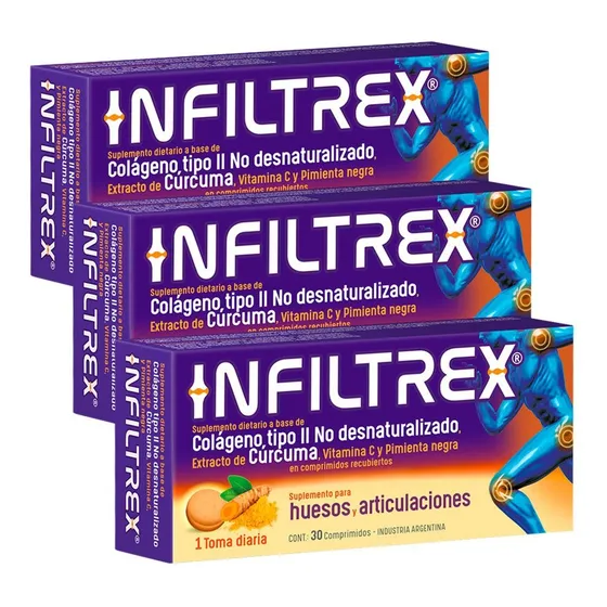 Infiltrex Suplemento Elea Colágeno En Caja 30comp Pack X3 Un