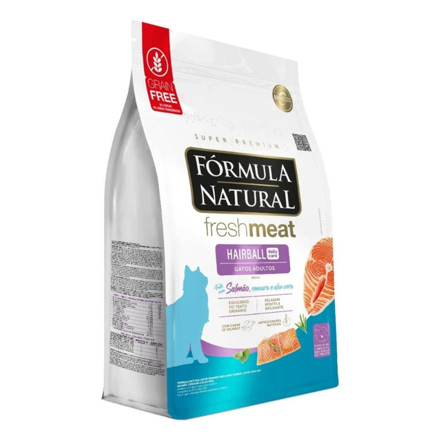 Fórmula Natural Fresh Meat Hairball Gatos Adultos Salmão 7kg