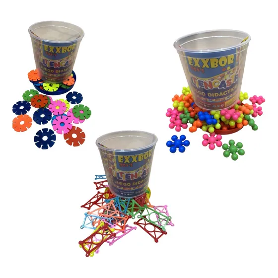3 Pote Juego Didáctico Encastrable Con 50  Multiencastres