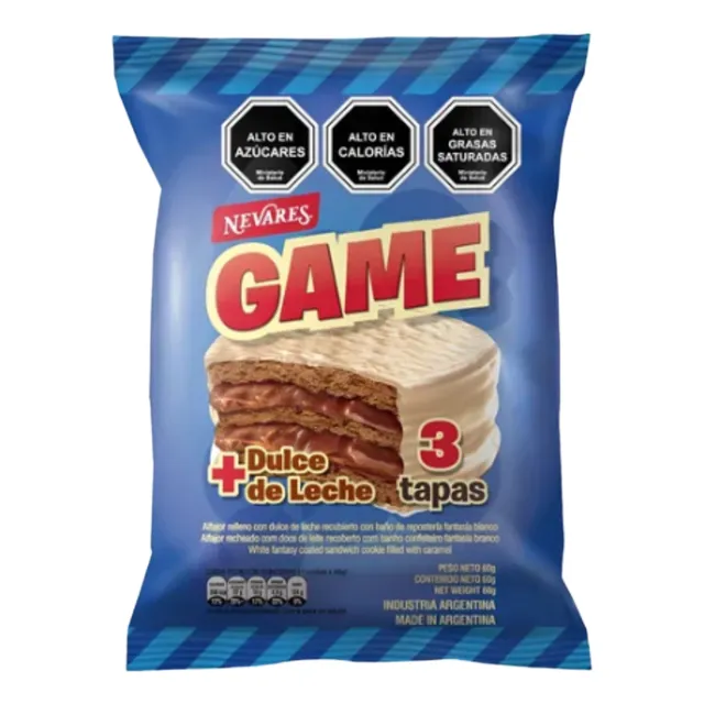 Alfajor Game, Bañado Chocolate Blanco - Caja X 24 Unidades