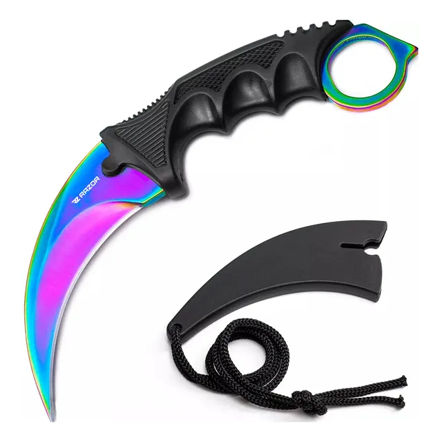 Cuchillo Karambit Tactico Razor Con Funda Defensa Con Filo