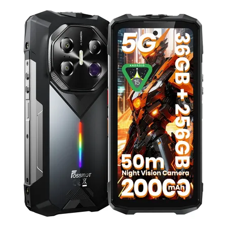 Fossibot F113 Dual Sim 256 Gb Rom 12+24 Ram 64mp Cámara Nocturna 20000mah 5g Android 15 Gris