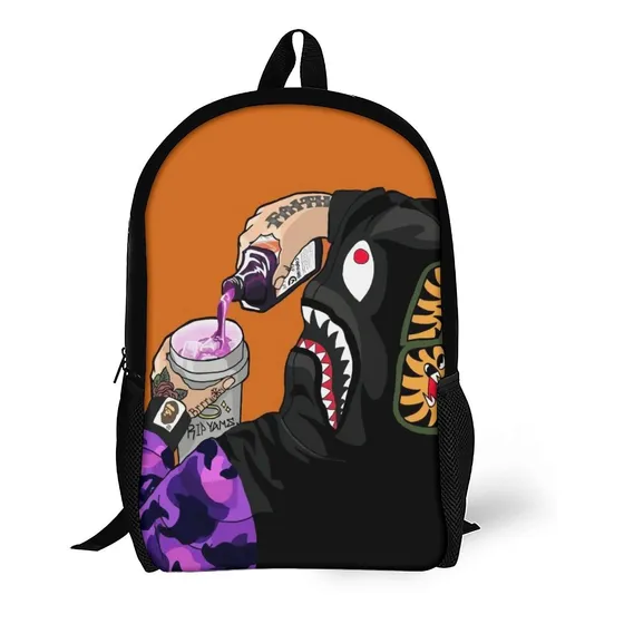 Mochila Para Laptop Divertida Tiburon Viaje Ligera Niño