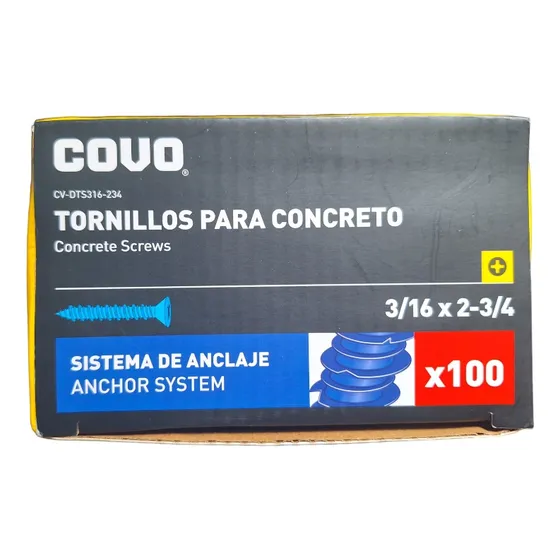 Tornillos Con Mecha Para Concreto Hormigón Ladrillo 100 Pzas