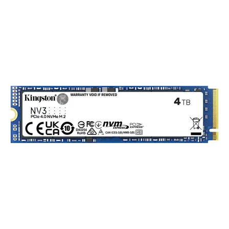 Ssd M.2 Nvme 2280 Kingston 4tb Nv3 Snv3s/4000g Pci-e Gen 4.0 Formato M.2 2280 Velocidade De Leitura Até 6000 Mb/s E Gravação Até 5000 Mb/s Cor Azul