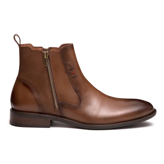 Bota Botin Vestir Piel Gallery Hombre Tabaco 3028 Chelsea