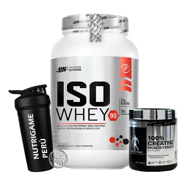 Pack Iso Whey 90 1.1kg + Creatina Kevin Levrone 300gr