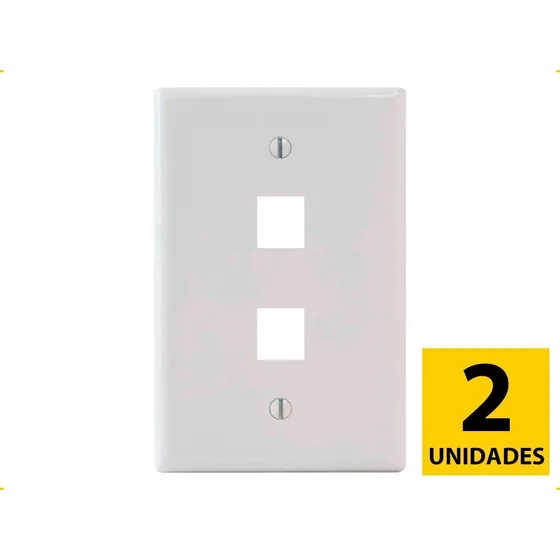Faceplate Tapa De Red 2 Puerto Cajetin Coupler Rj45 Jack