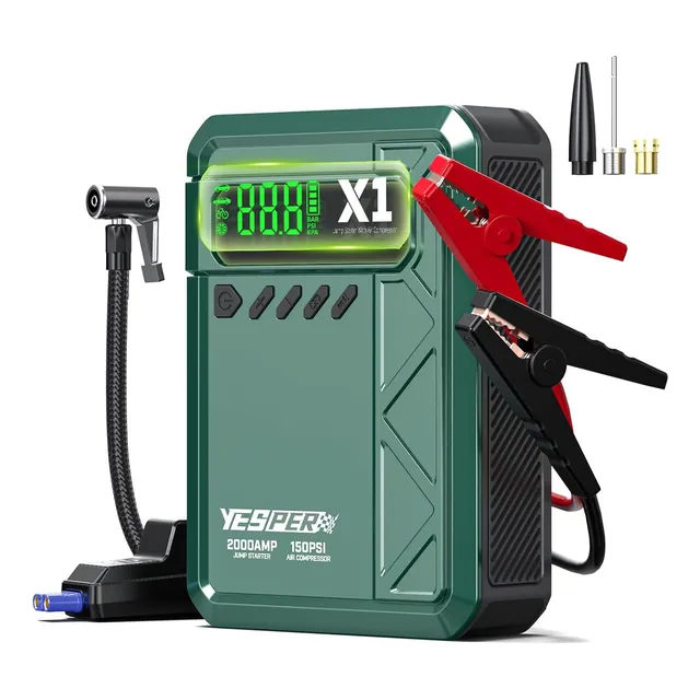 Arrancador Batería Auto 2000a Con Compresor 150psi
