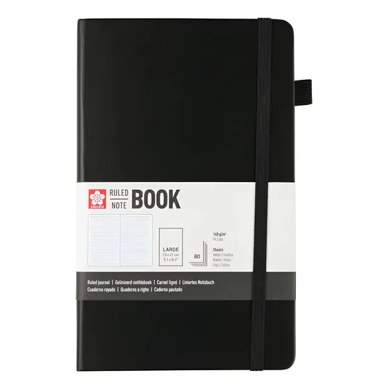 Libreta Sakura Hoja Crema Con Líneas 13x21 Cm - Negro | Cuotas sin interés
