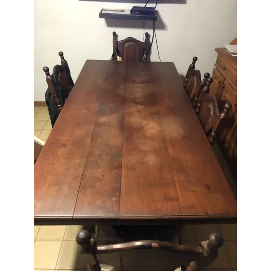Juego De Comedor Algarrobo De 8 Personas Con 6 Sillas