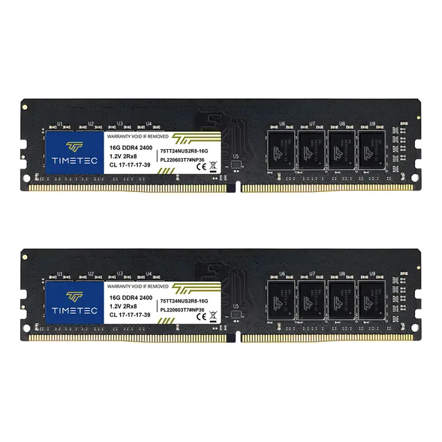 Timetec 32gb Kit(2x16gb) Ddr4 2400mhz Pc4-19200 Non-ecc Unbuffered 1.2v Cl17 2rx8 Dual Rank 288 Pin Udimm Memoria Ram Módulo Para Actualizacion Para Pc Computadora De Escritorio (32gb Kit(2x16gb))