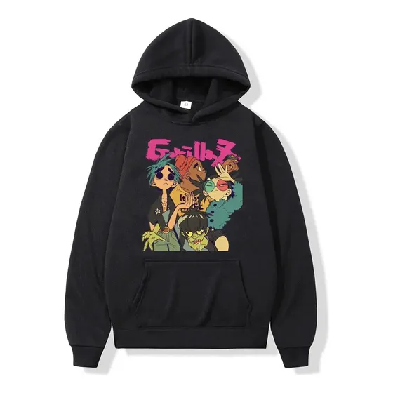 Yo Sudadera Con Capucha Gorillaz Band Con Estampado Gráfico 