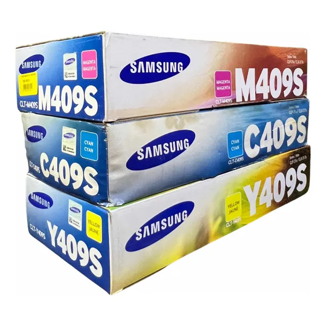 Paq 3 Pzas Toner Original Samsung 409 Cyan Magenta Amarillo