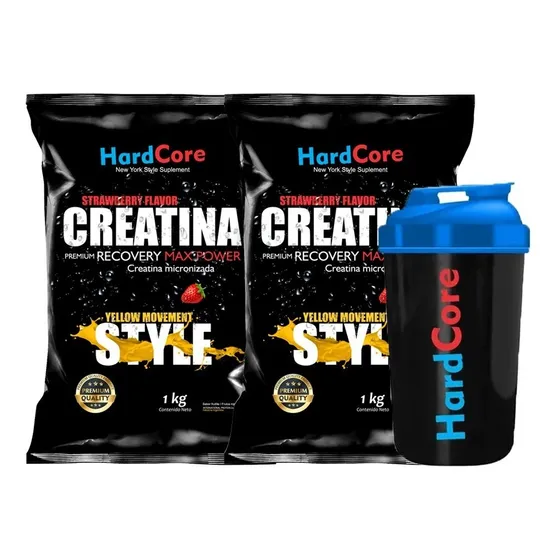 Creatina Saborizada Hardcore 2 Kg + Vaso