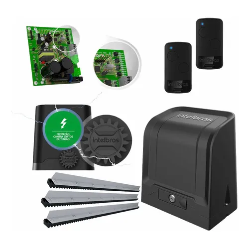 Kit Motor De Portão Eletrônico Deslizante Intelbras Dr 400