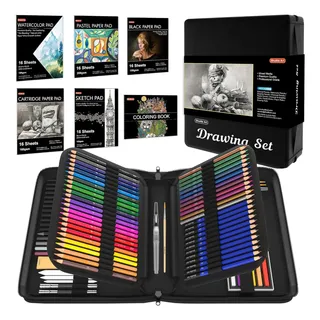 Kit De Dibujo De 124 Piezas Con Boceto Adicional Shuttle Art Kit De Dibujo De 124 Piezas Con Boceto Adicional Shuttle Art