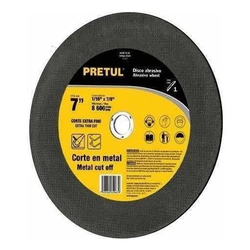 Disco De Corte Para Metal 7 X1/16 X7/8  Marca Pretul