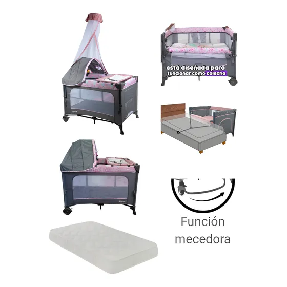 Cuna Corral Función Colecho Dacora + Colchoneta
