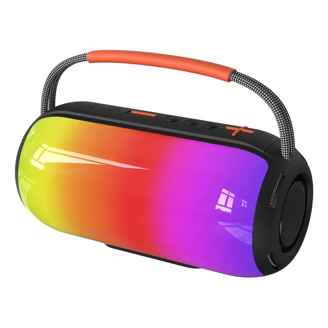 Bocina Bluetooth Con Led Micrófono Audio Waterproof Negro