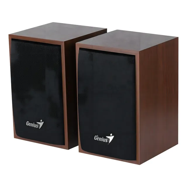 N Parlante 2.0 Genius Sp-hf180 Wooden 6w Usb Color Marrón