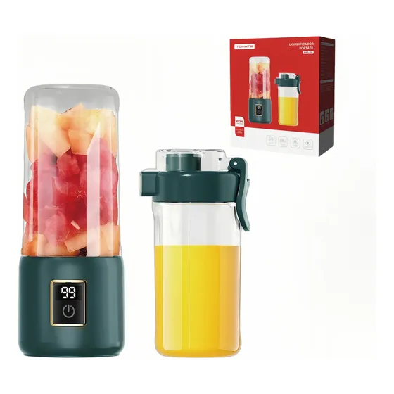 Mini Liquidificador Portátil Vidro 12 Lâminas C/2copos 500ml