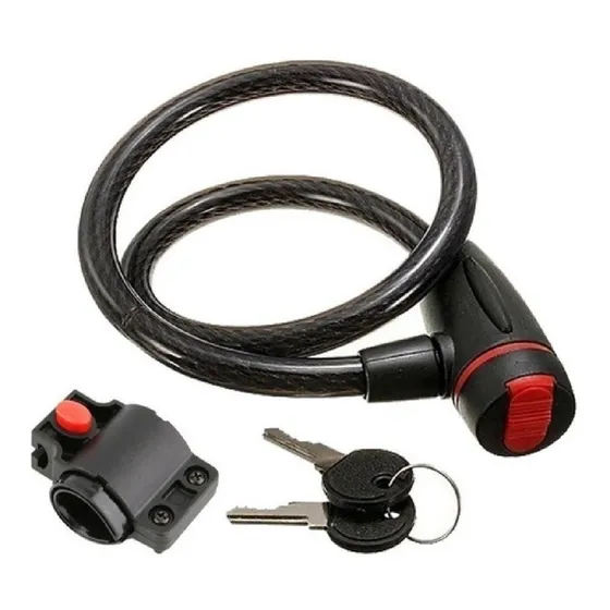 Cadena Linga Enfundada C/candado + 2 Llaves Bicicleta Moto Color Colores