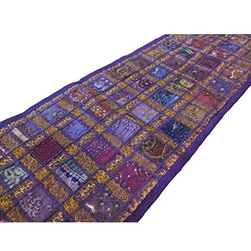 Camino De Mesa Bordado De Patchwork - Tapiz De Decoraci...
