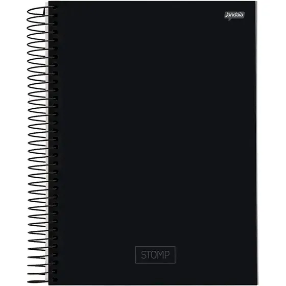Caderno Universitário Espiral Capa Dura 10 Matérias 200 Flhs Cor Preto