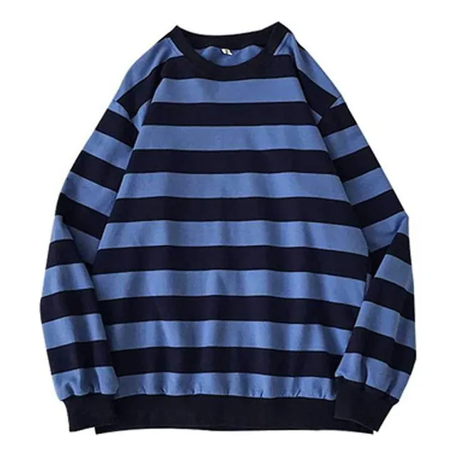 Sudadera A Rayas Con Pechera De Invierno, Jersey Para Hombre
