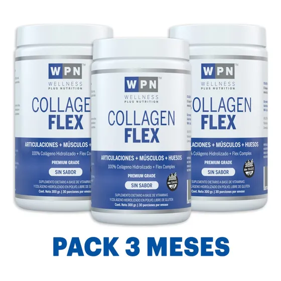 Wpn Collagen Flex Sin Sabor 300g Pack 3 Meses