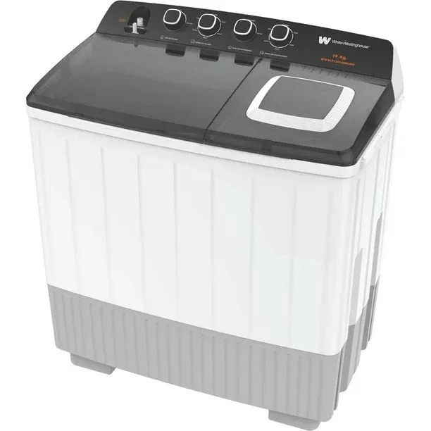 Lavadora Semiautomática White-westinghouse Capacidad de 19 Kg Doble Tina, Tapas transparentes, Anti plagas, Gabinete de plástico anti óxido, centrifugado Mod. Wwxctt301408q Color Blanco