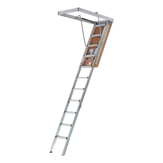 Lite Escalera De Aluminio Para Atico Con Marco De Aluminio