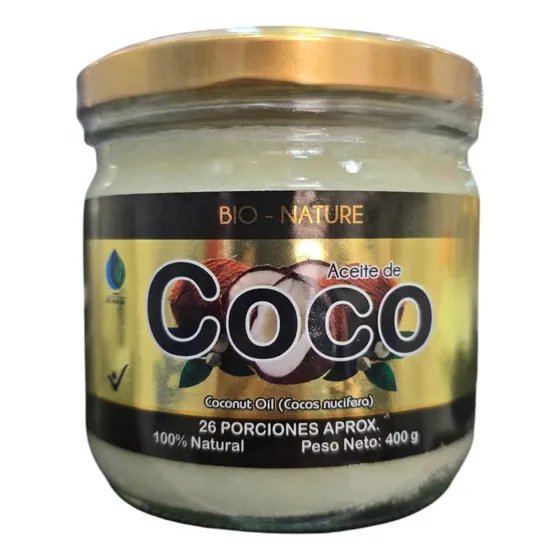 Aceite De Coco Organico Extra Virgen Bio - Nature 400 Ml