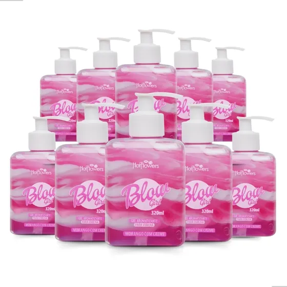 Kit 10 Gel Blow Girl Hidratante Íntimo Beijável Hot Flowers