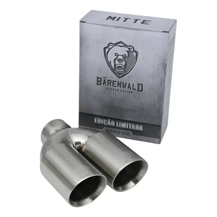 Ponteira Dupla Escapamento Inox Barenwald Mitte 3 Brushed