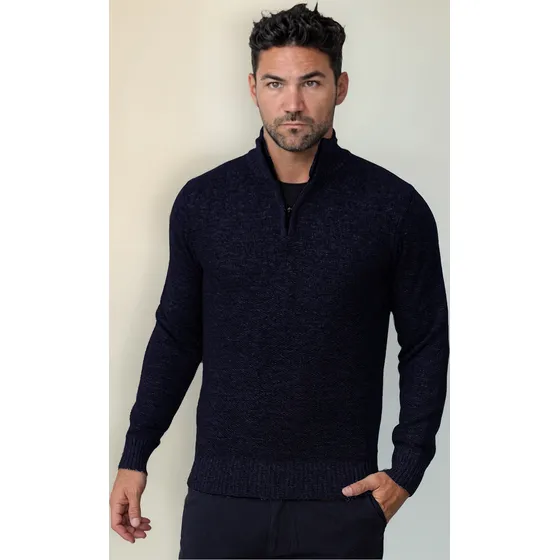 Sweater Buzo Tejido Medio Cierre Hombre Abrigado Importado