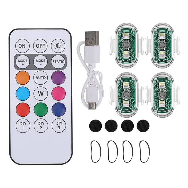 Luz Estroboscópica Led Inalámbrica Con Control Remoto, 4 Uds